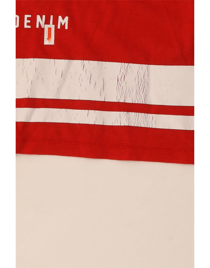 Tommy Hilfiger Camiseta masculina gráfica Top médio algodão vermelho