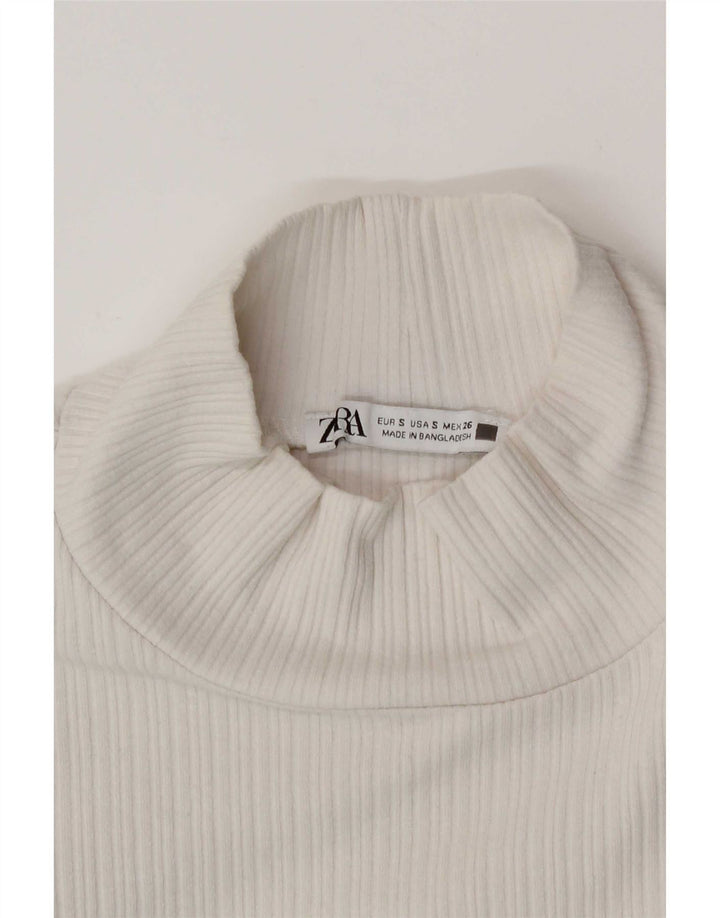 Zara Womens Crop Top UK 8 Pequeno Branco