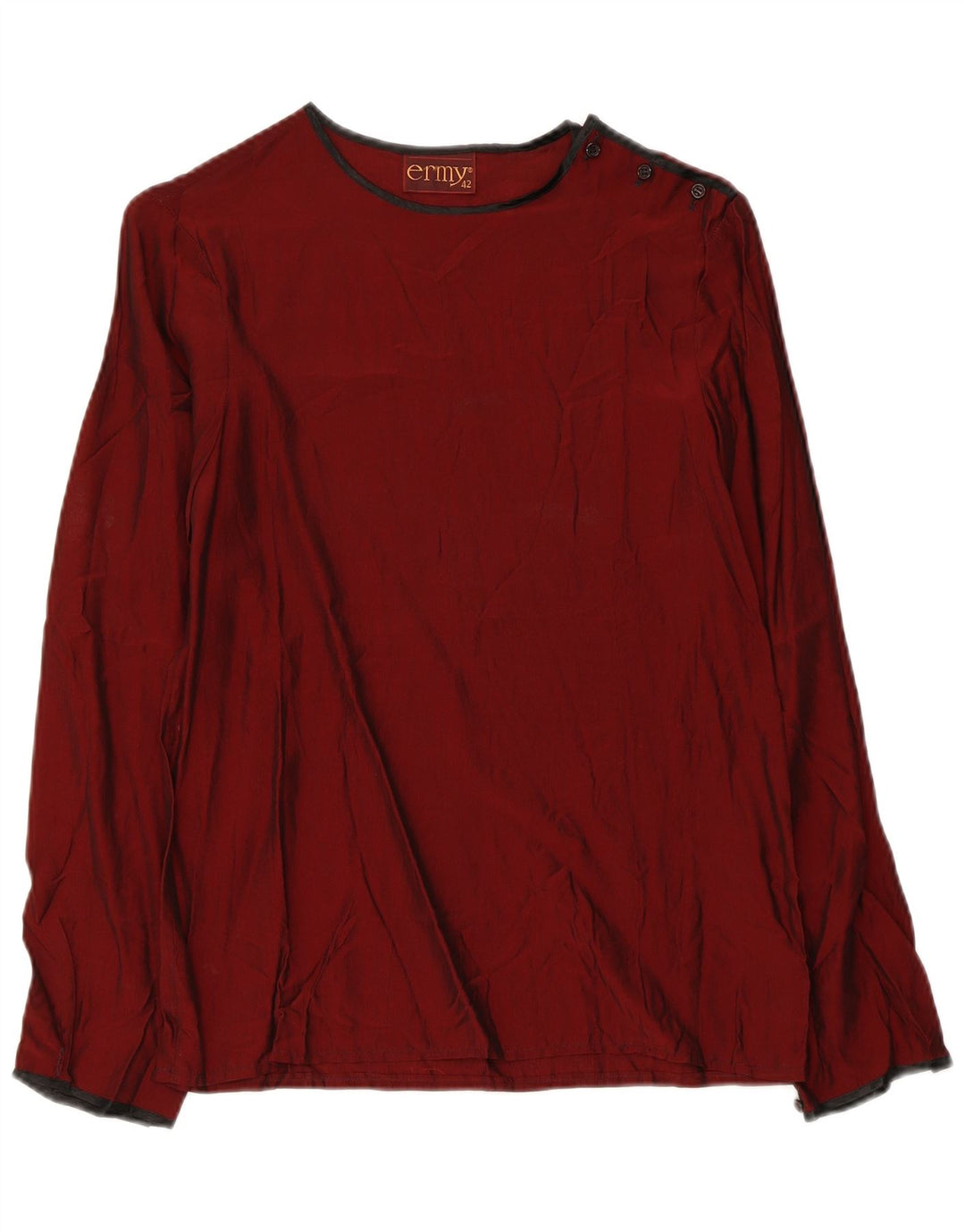Blusa feminina vintage top IT 42 viscose média Borgonha