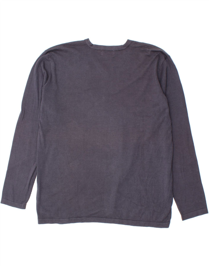 SERGIO TACCHINI Mens V-Neck Jumper Sweater XL Navy Blue Cotton Vintage Sergio Tacchini and Second-Hand Sergio Tacchini from Messina Hembry 
