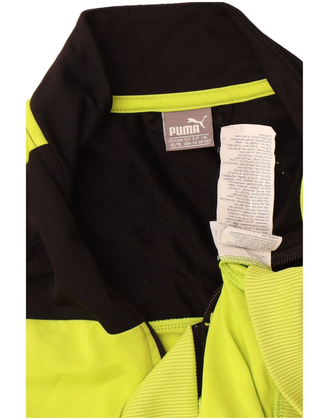 Jaqueta Puma Meninos Treino Top 13-14 Anos Amarelo Colorblock Poliéster