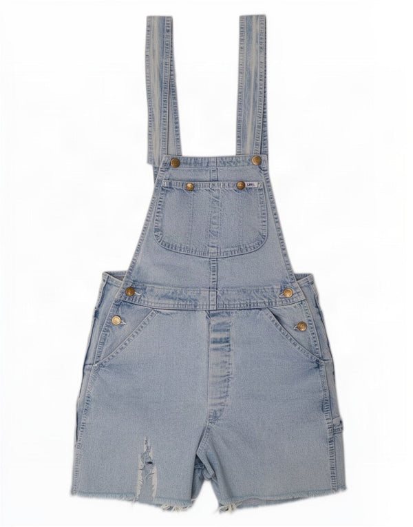 Lee Womens Macacão Jeans Shorts Grande W34 Azul Algodão