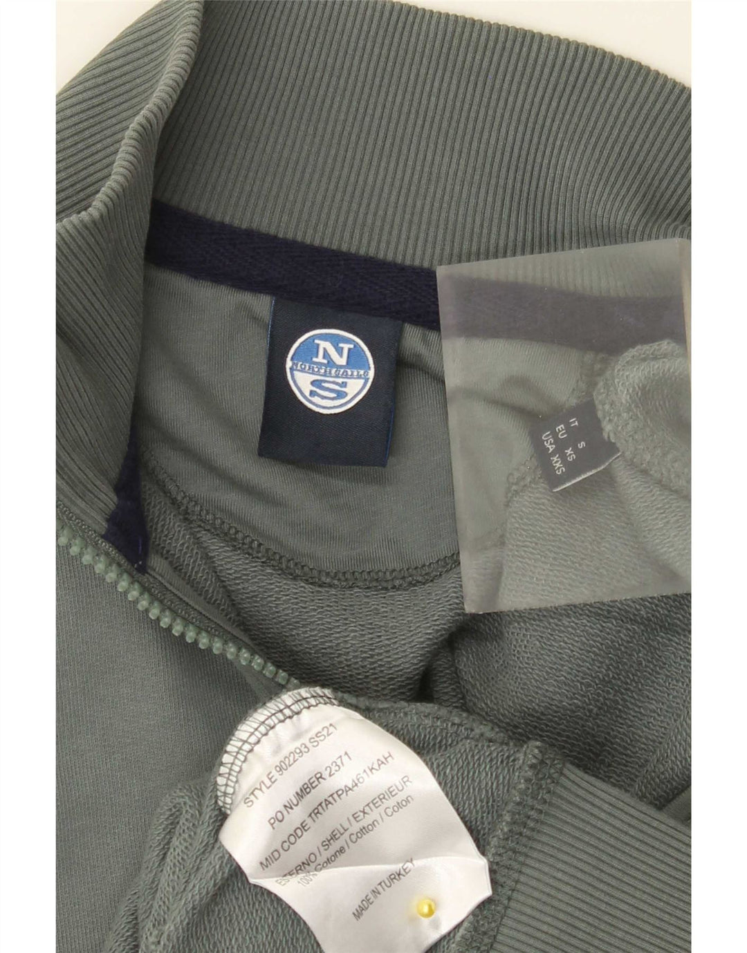 Jaqueta masculina North Sails com agasalho gráfico 2XS algodão verde