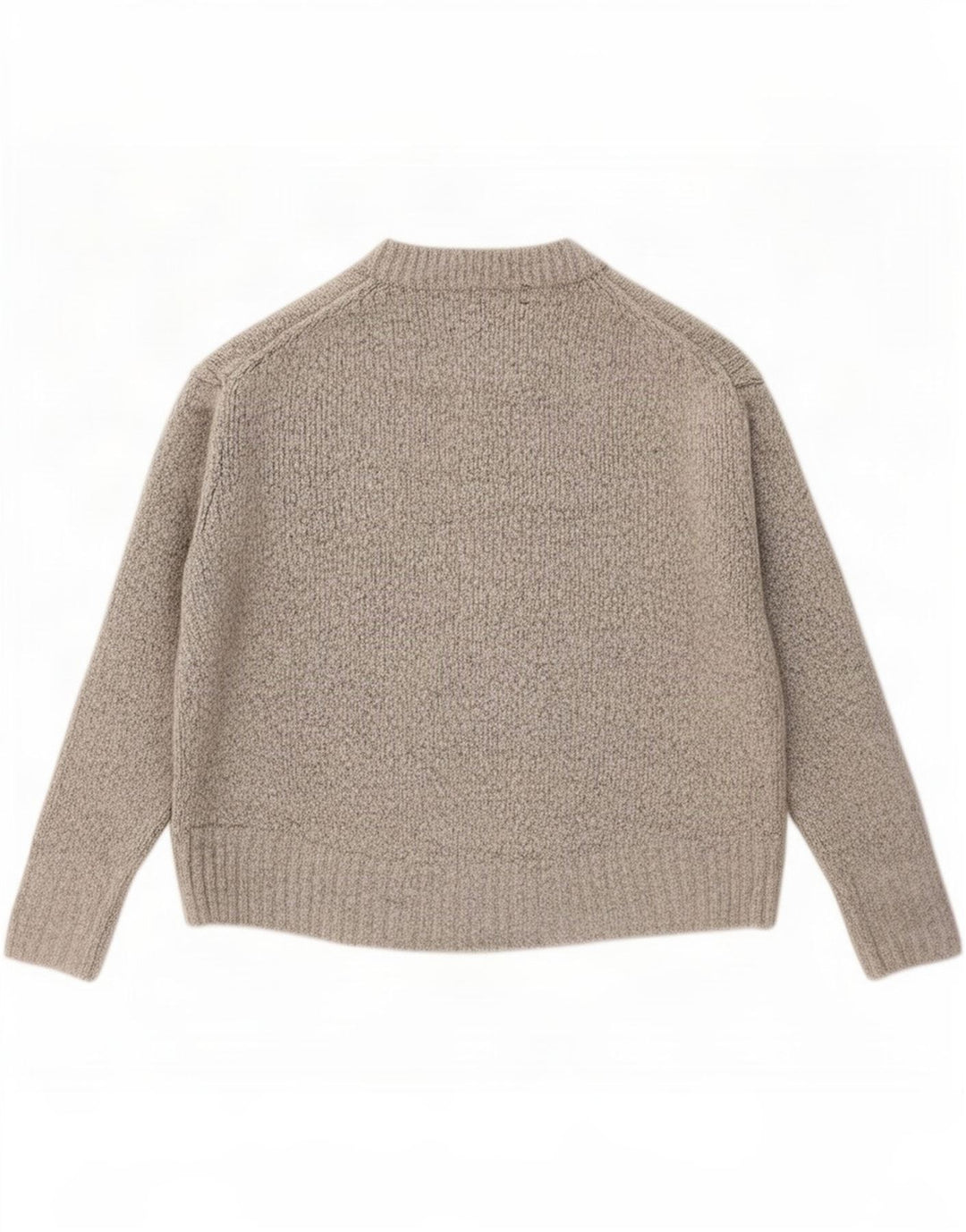Zara Suéter feminino oversized com gola redonda Reino Unido 10 pequeno cinza manchado
