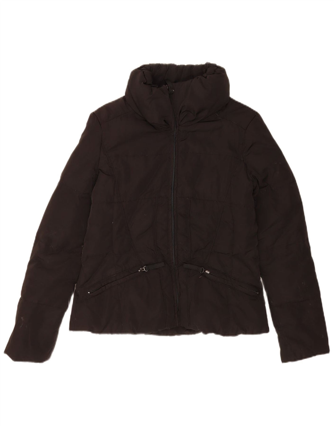 Jaqueta acolchoada feminina Zara UK 14 poliéster preto médio