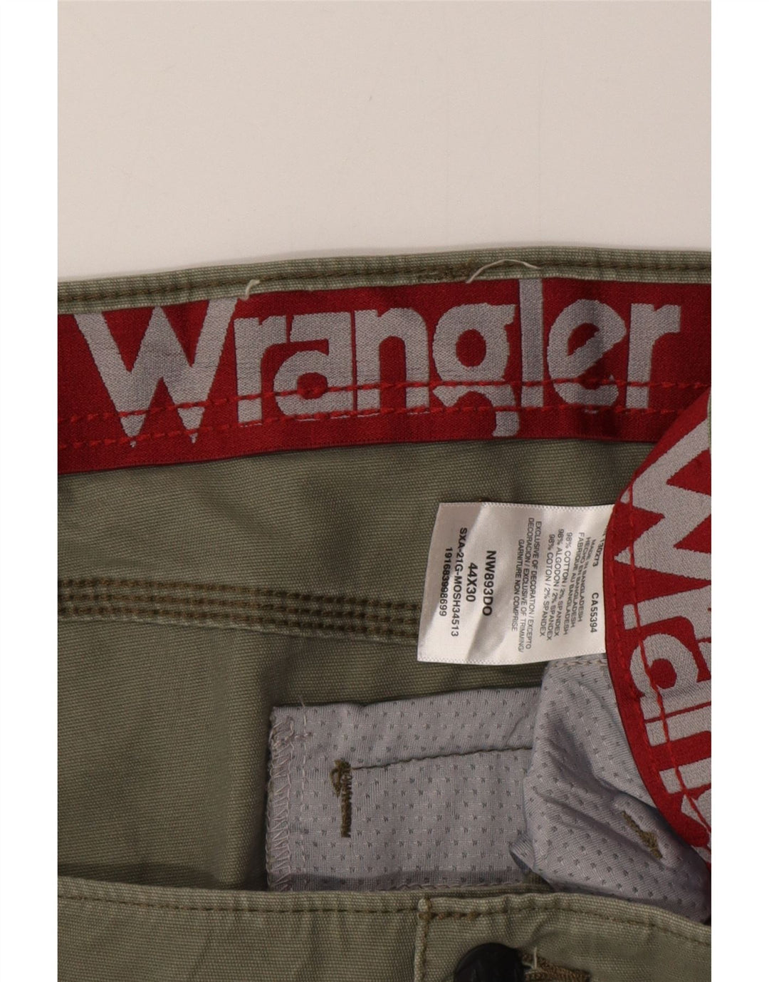 Calça cargo reta masculina WRANGLER W44 L30 algodão verde