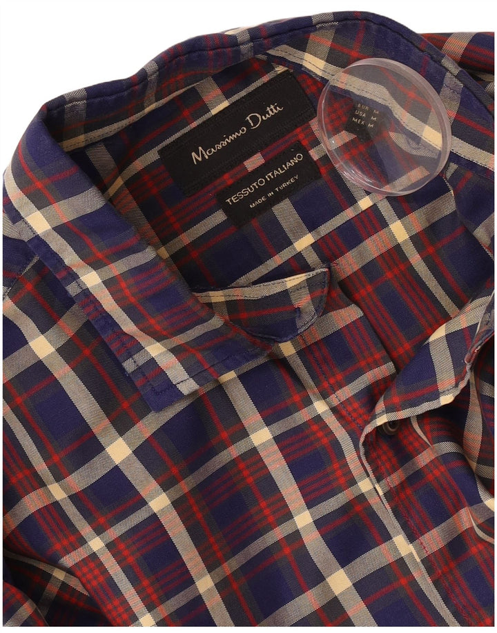 Camisa masculina Massimo Dutti média xadrez multicolorida
