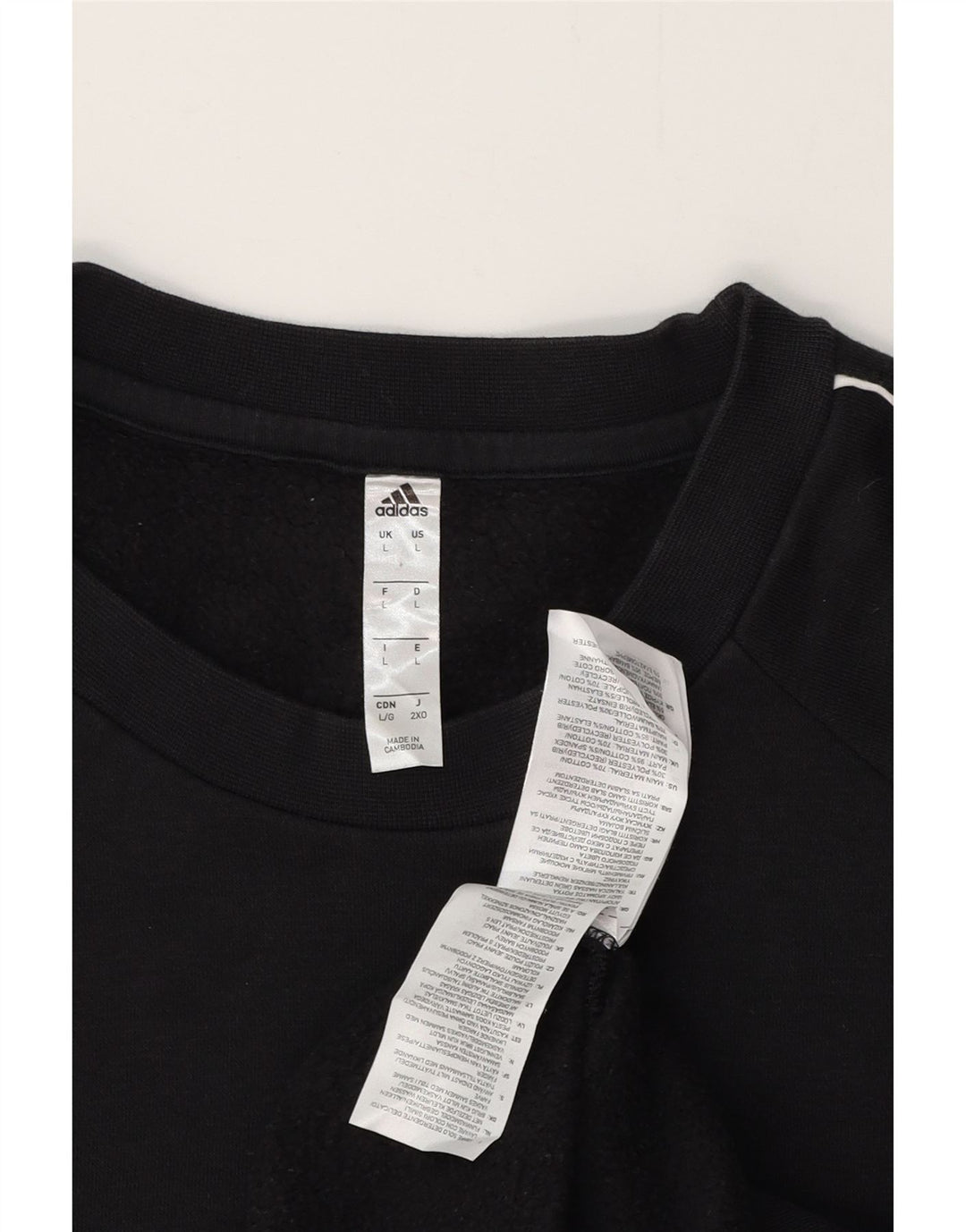 ADIDAS Mens Moletom Jumper Grande Algodão Preto