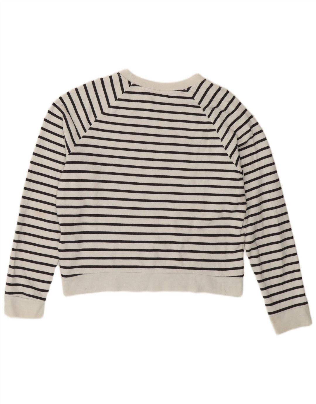 Moletom gráfico feminino Levi's Jumper UK 14 Médio listrado branco náutico