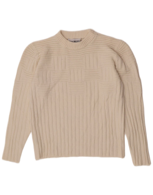 Suéter feminino Bikkembergs com gola redonda UK 12 médio off white