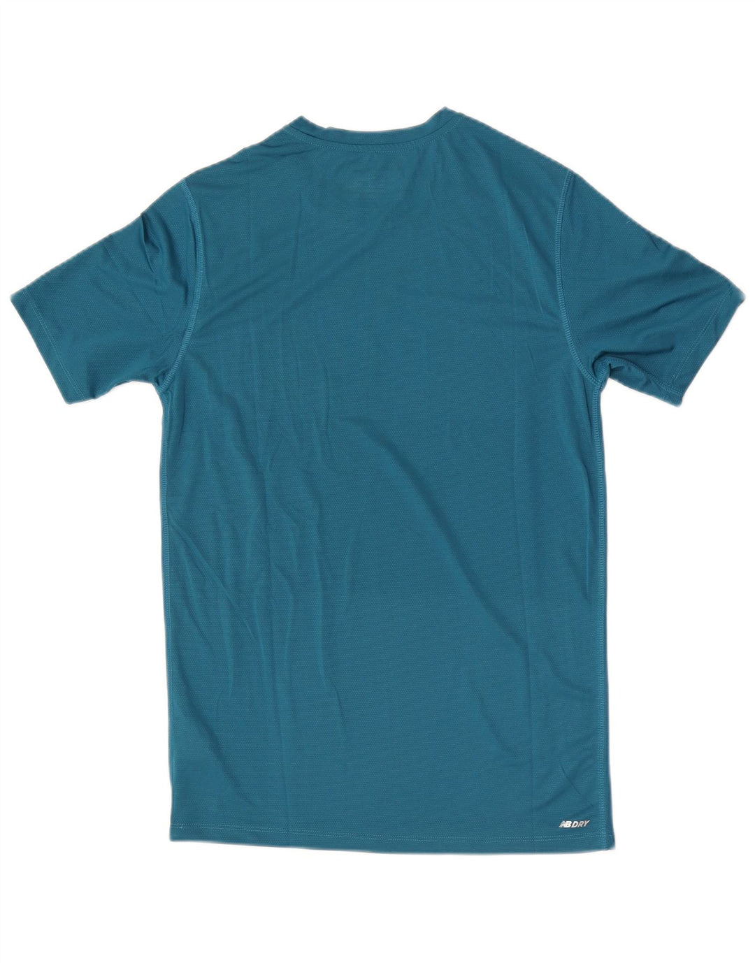 Camiseta masculina New Balance com estampa gráfica pequena azul poliéster