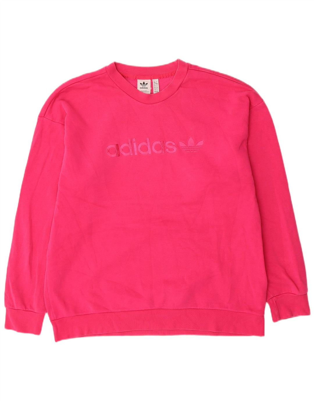 Adidas feminino gráfico oversized moletom jumper reino unido 12 médio rosa