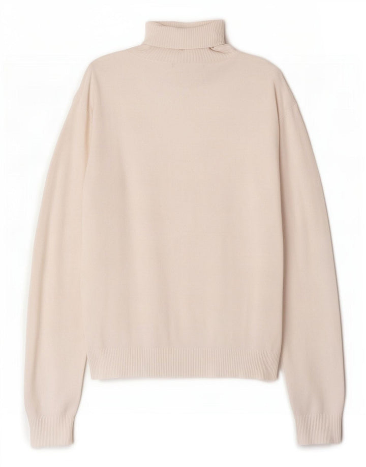 Suéter feminino Zara com gola redonda, Reino Unido 14, grande rayon branco