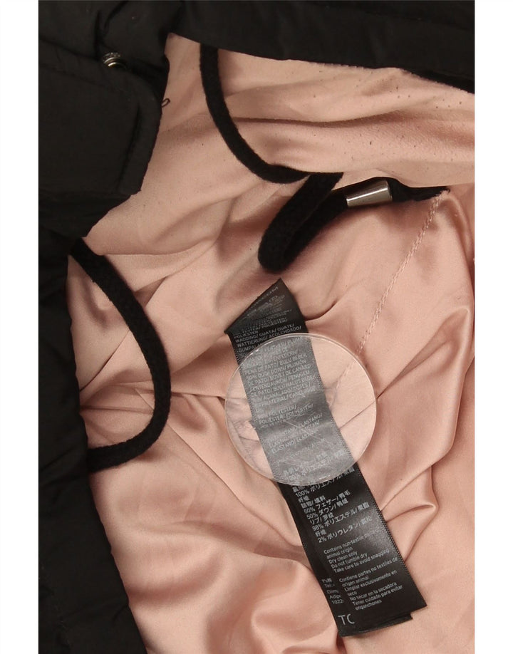 Jaqueta acolchoada grande com capuz feminina Topshop Reino Unido 8 poliéster preto pequeno