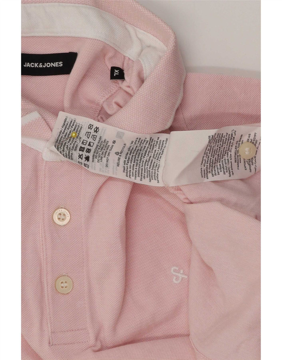 Camisa polo masculina Jack & Jones XL algodão rosa