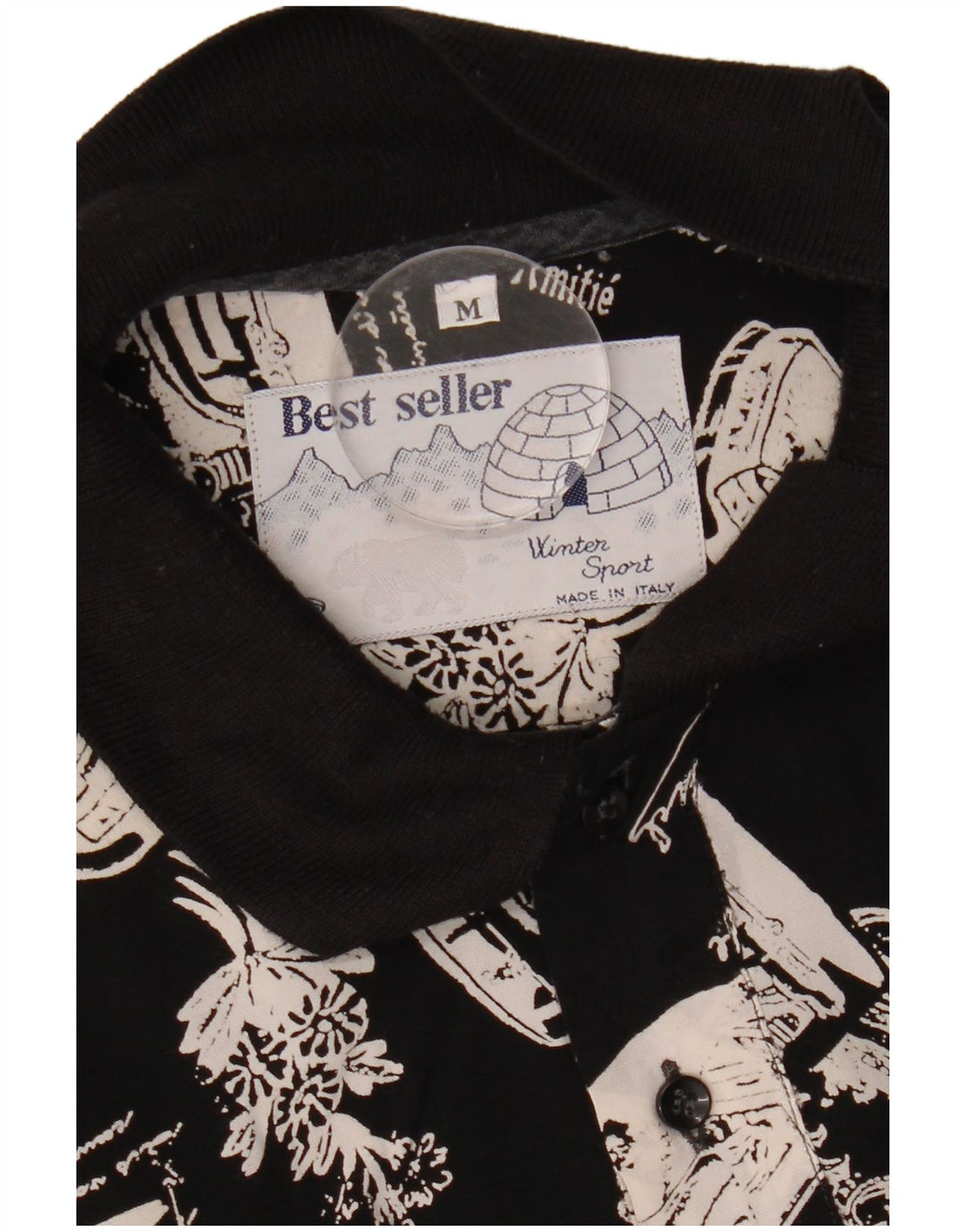 Camisa pulôver gráfica masculina VINTAGE preta média