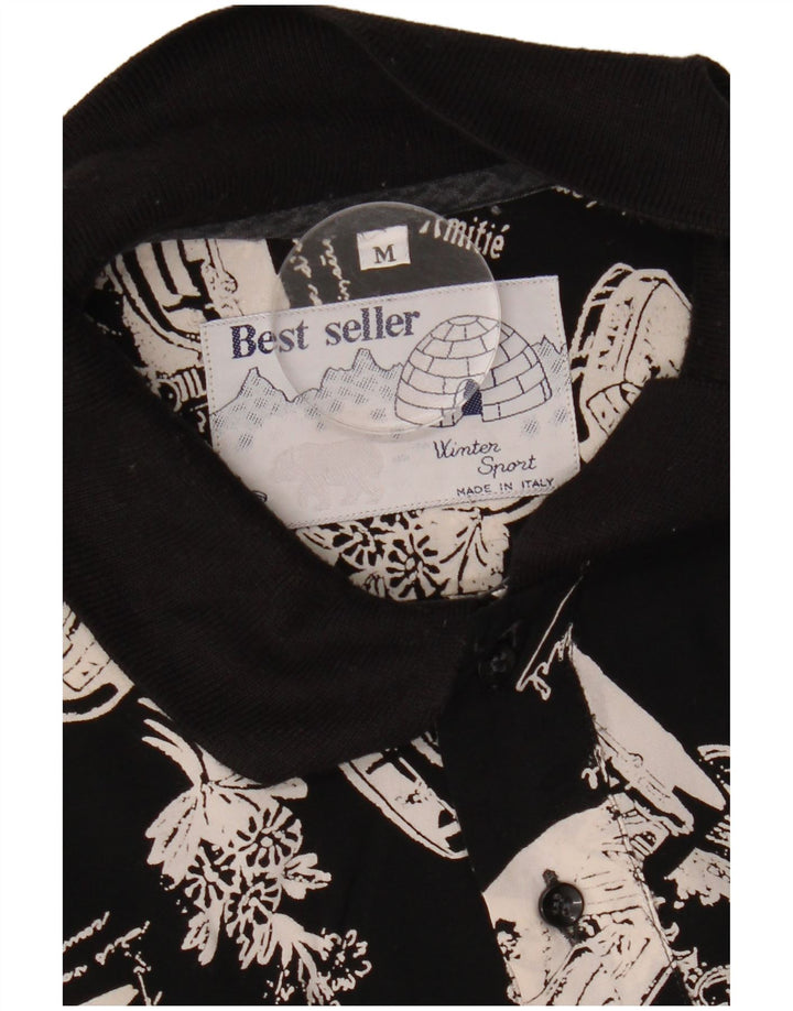 Camisa pulôver gráfica masculina VINTAGE preta média