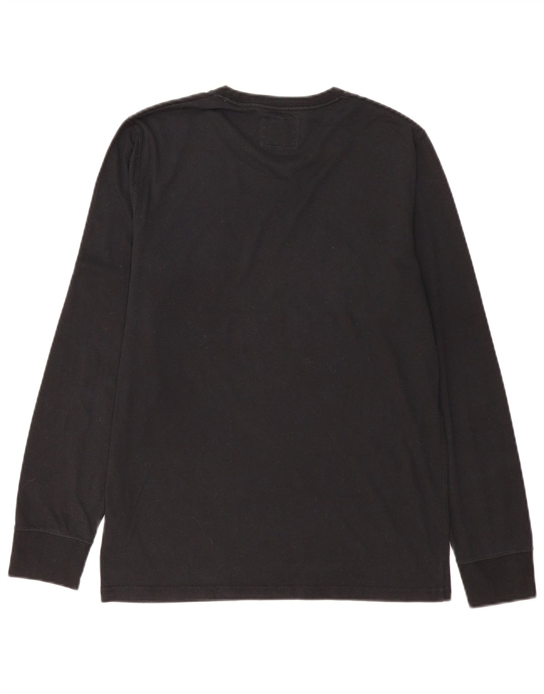 Top gráfico masculino Abercrombie & Fitch manga comprida pequeno algodão preto