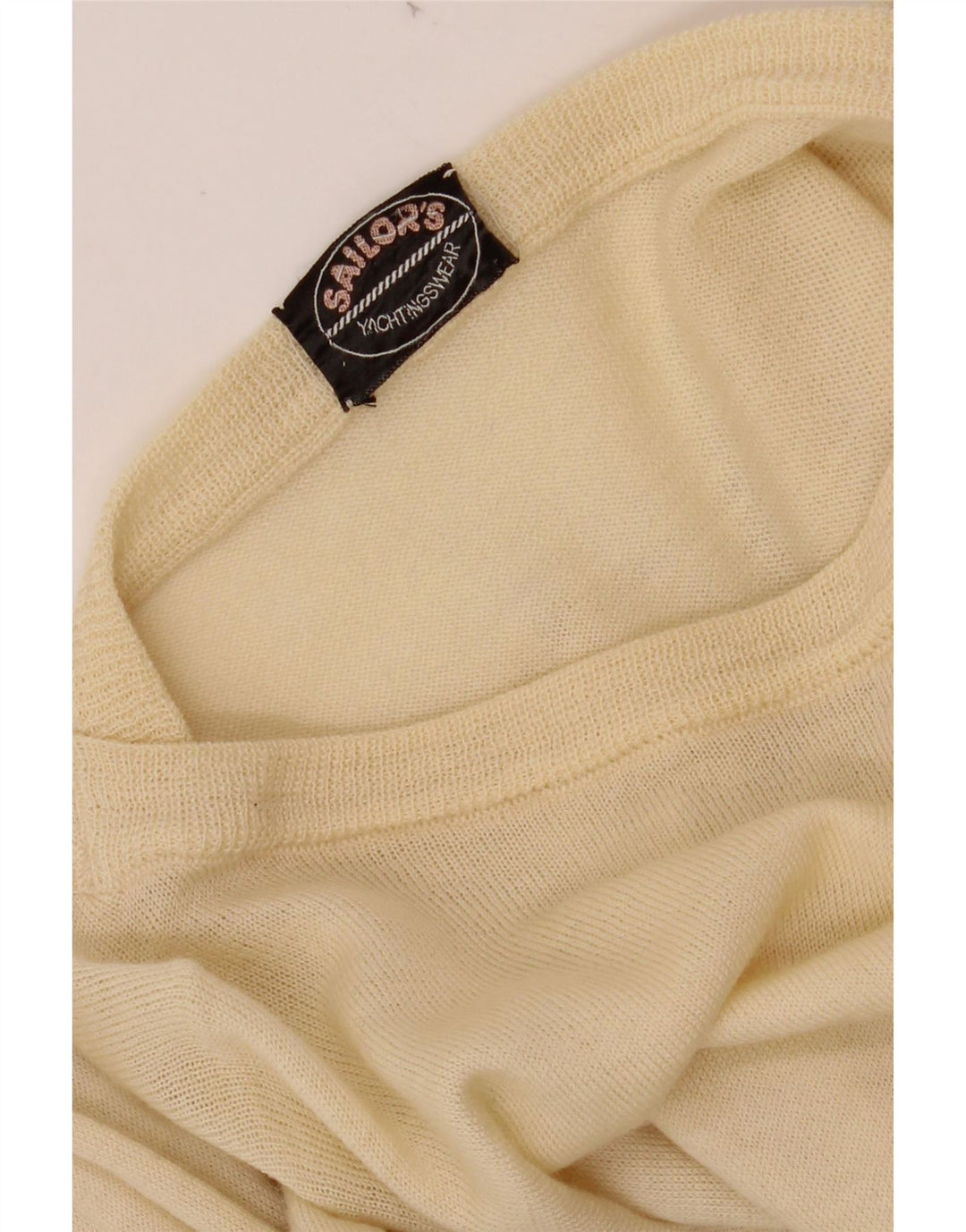 Suéter masculino VINTAGE com gola canoa XS bege
