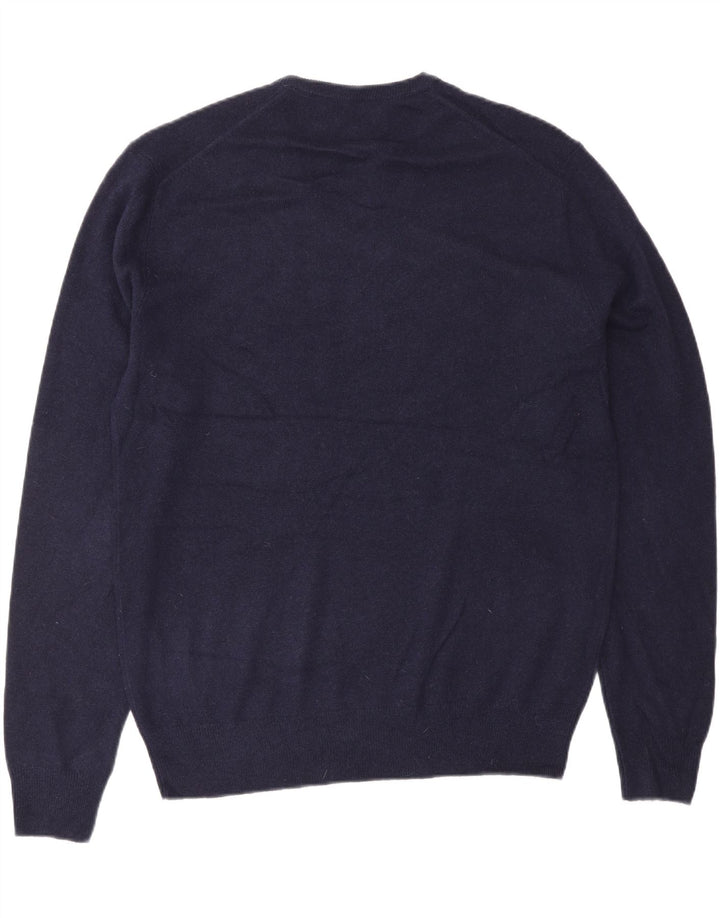 Suéter masculino POLO RALPH LAUREN com decote em V de lã azul marinho médio