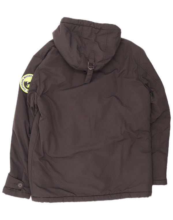 Jaqueta corta-vento masculina Superdry com capuz Sherpa Reino Unido 44 2XL cinza nylon