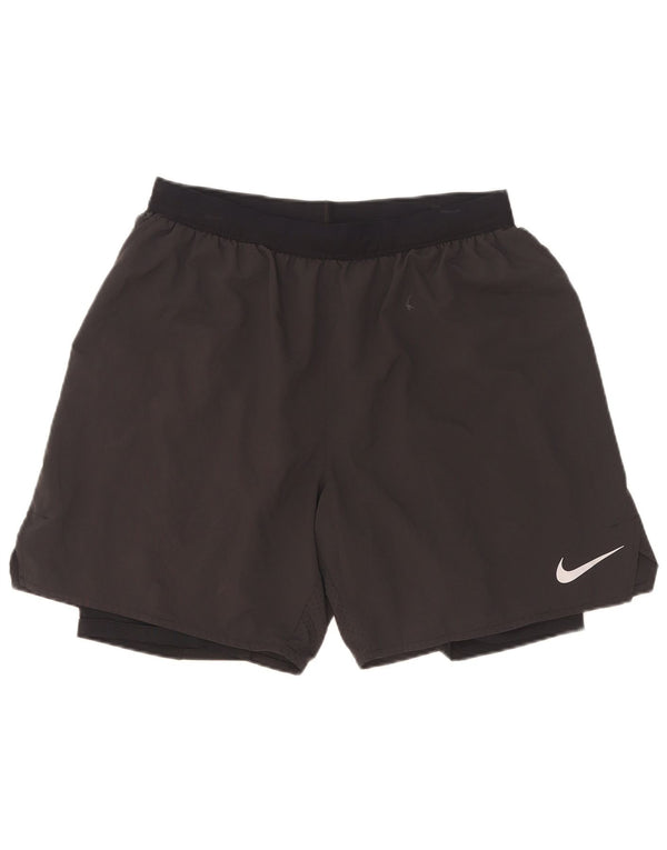 Shorts esportivos masculinos Nike Dri Fit grandes pretos