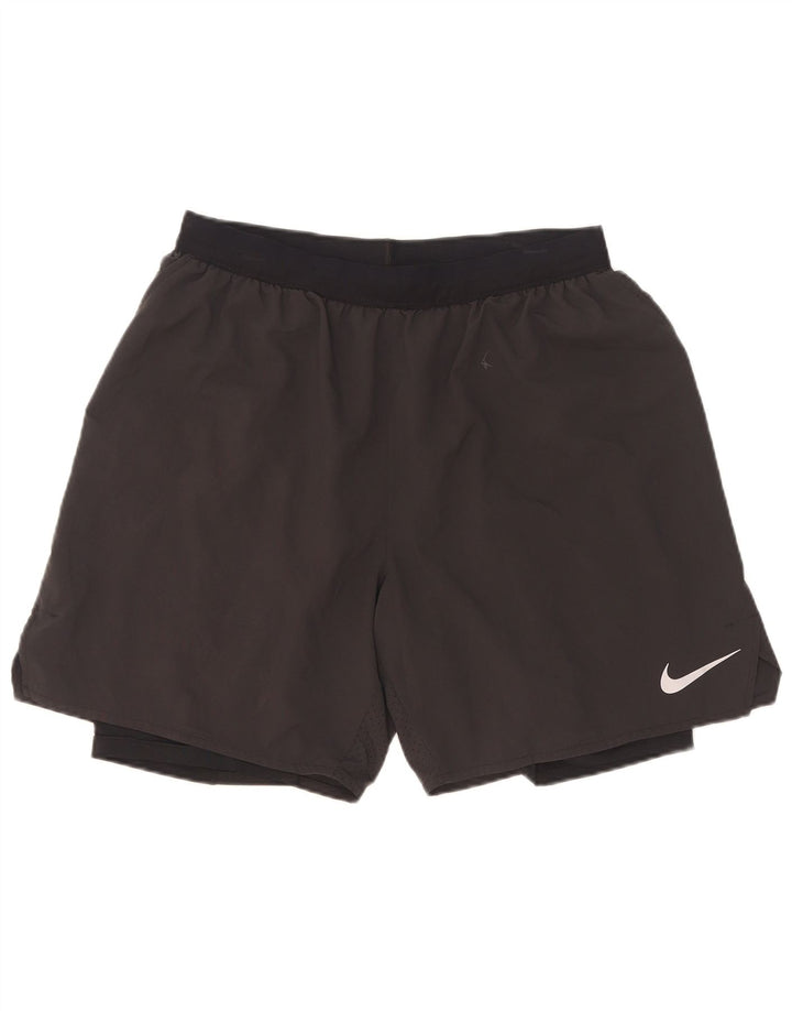 Shorts esportivos masculinos Nike Dri Fit grandes pretos