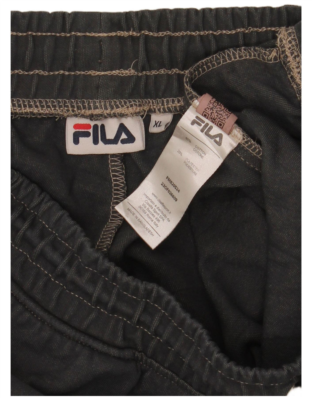Calça de treino masculina Fila XL cinza listrado algodão