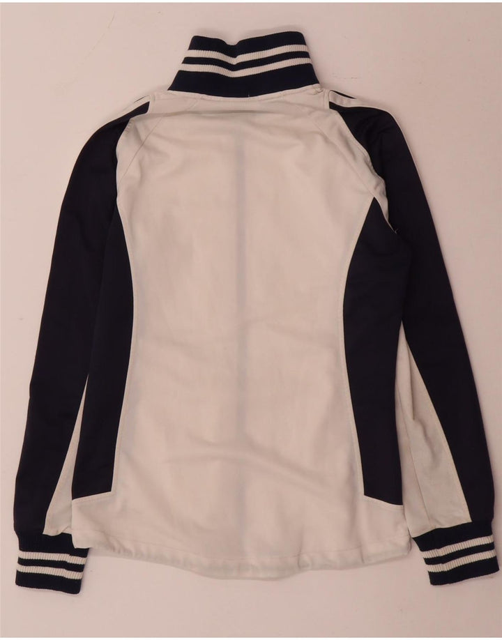 Asics Womens Tracksuit Top Jacket UK 12 Médio Branco Colourblock