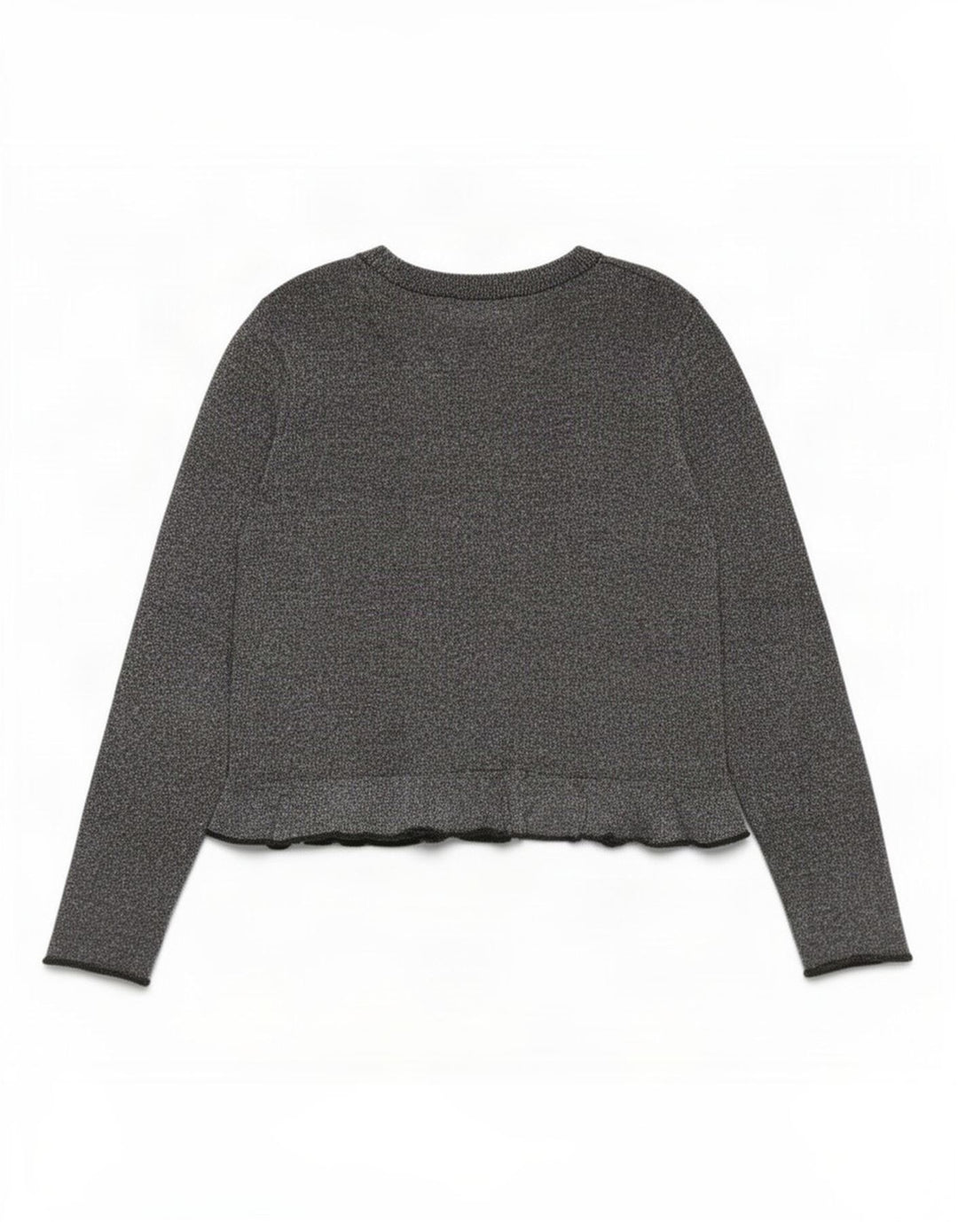 Top feminino Zara manga comprida UK 16 grande cinza