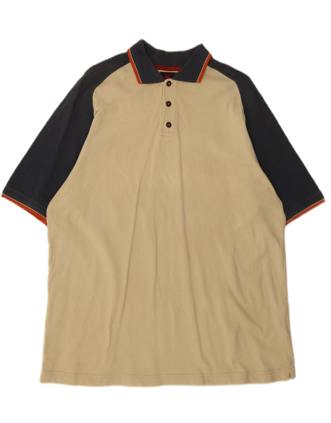 Camisa polo masculina KAPPA XL bege colorblock algodão