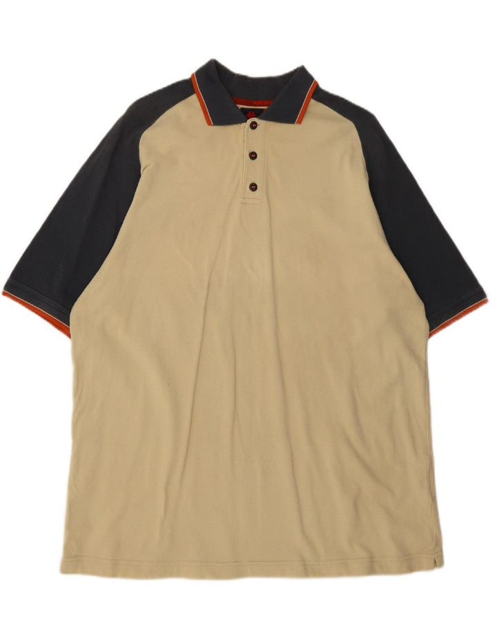 Camisa polo masculina KAPPA XL bege colorblock algodão