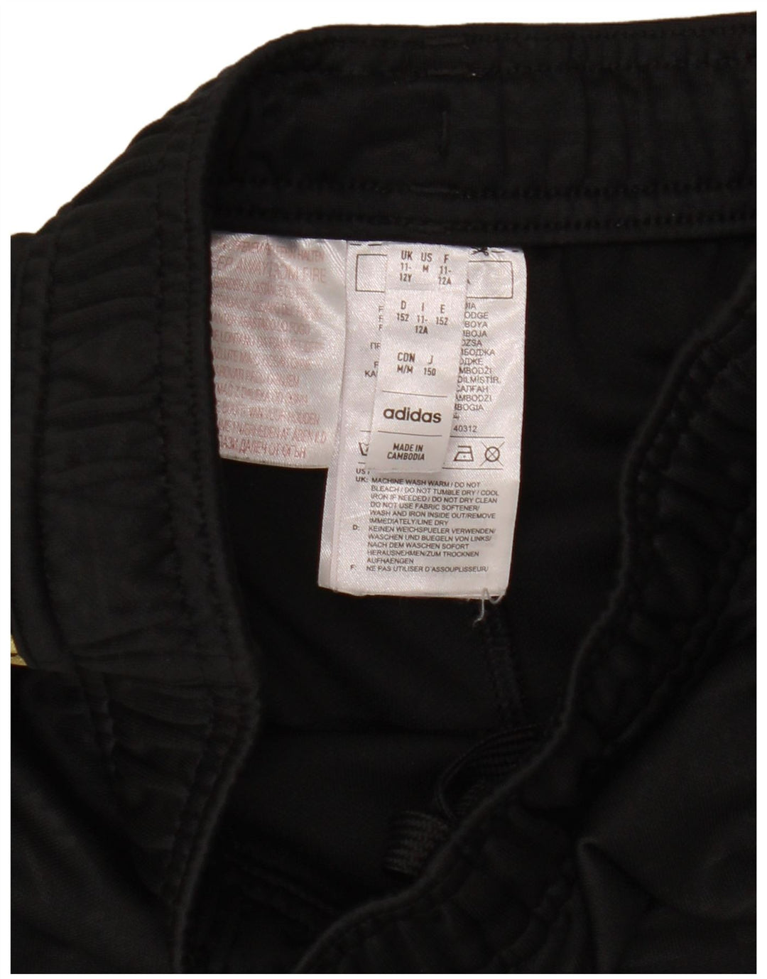 Shorts esportivos Adidas meninos 11-12 anos preto poliéster
