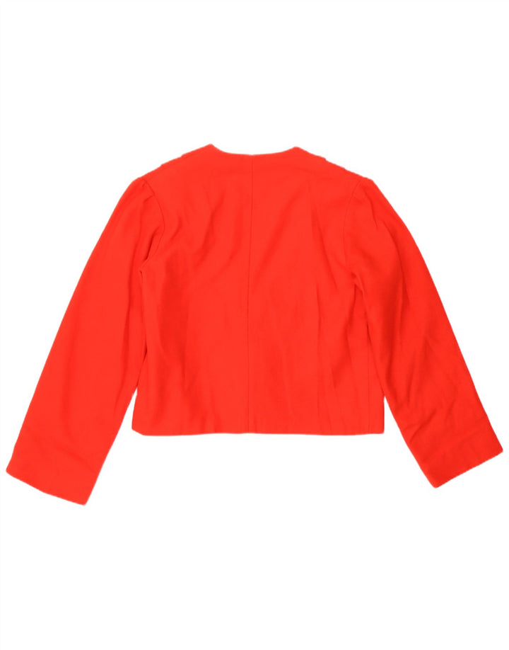 Jaqueta blazer vintage feminina com 1 botão e corte UK 8 pequena vermelha