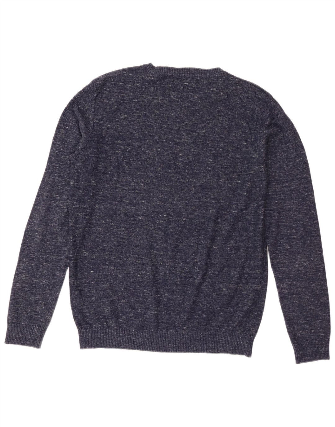 Suéter masculino Jack & Jones com gola redonda, algodão manchado azul marinho médio