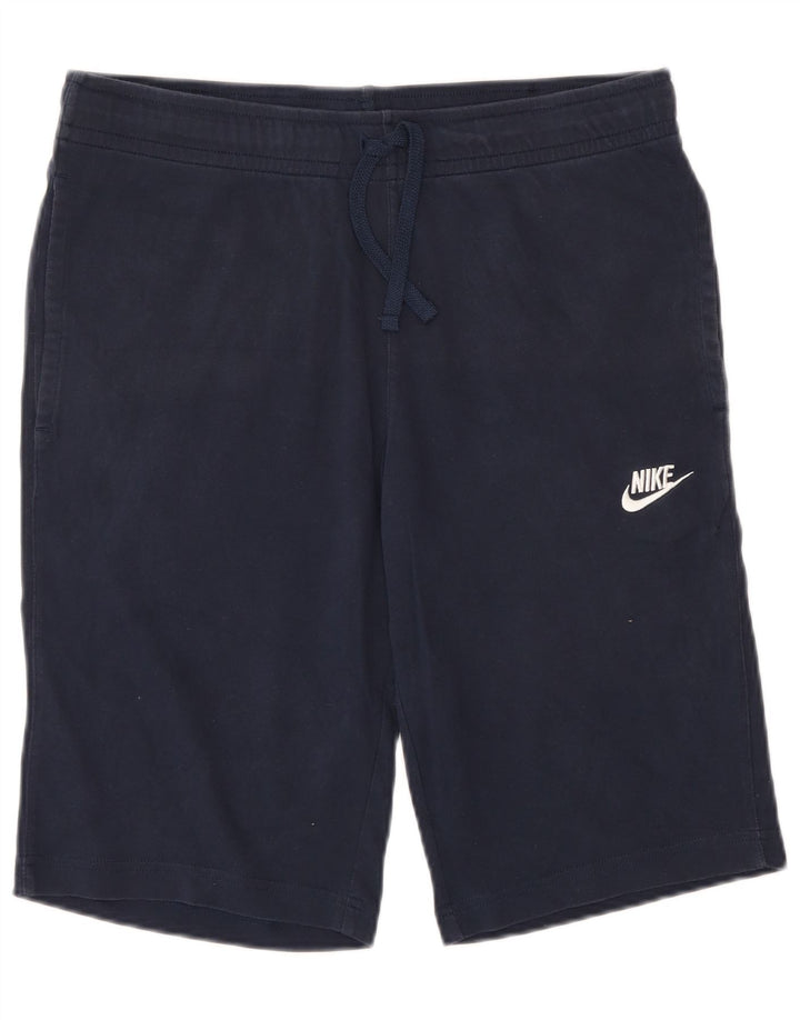 Shorts esportivos masculinos Nike pequenos algodão azul marinho