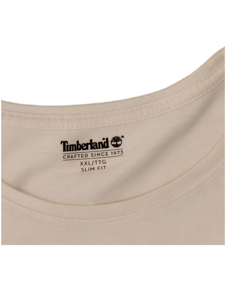 Camiseta masculina Timberland Slim Fit Top 2XL Branco