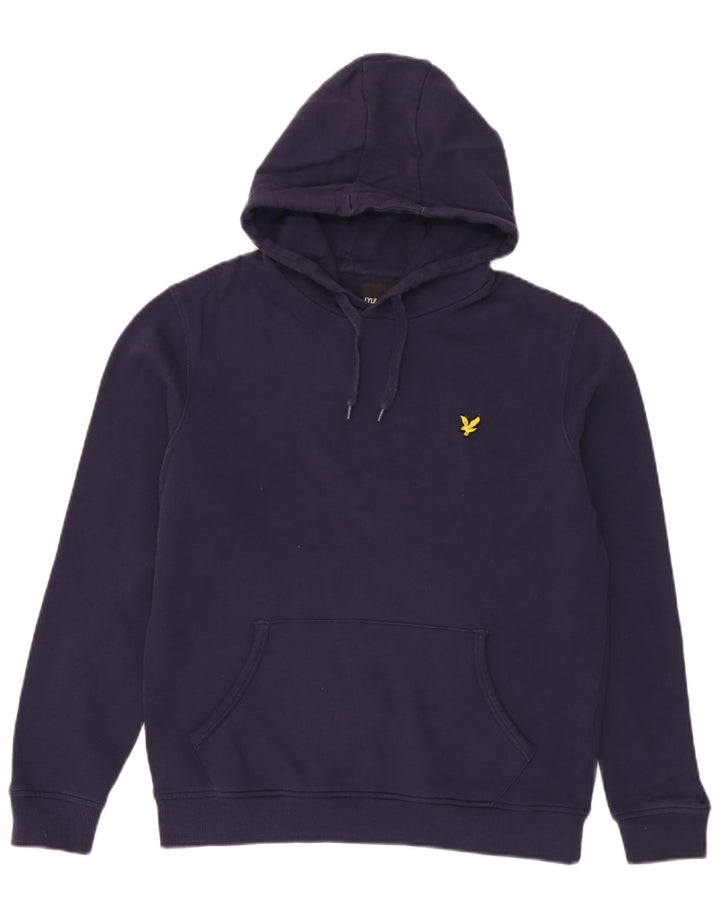 Lyle & Scott moletom com capuz masculino médio algodão azul marinho