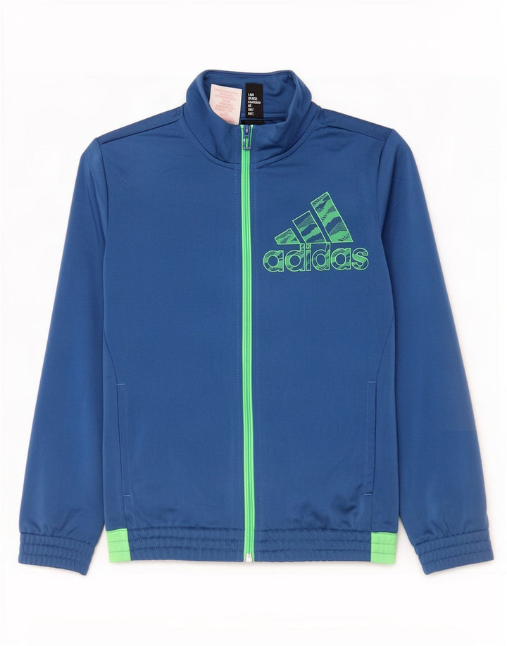 Jaqueta Adidas Boys Graphic Tracksuit Top 9-10 Anos Azul Colorblock