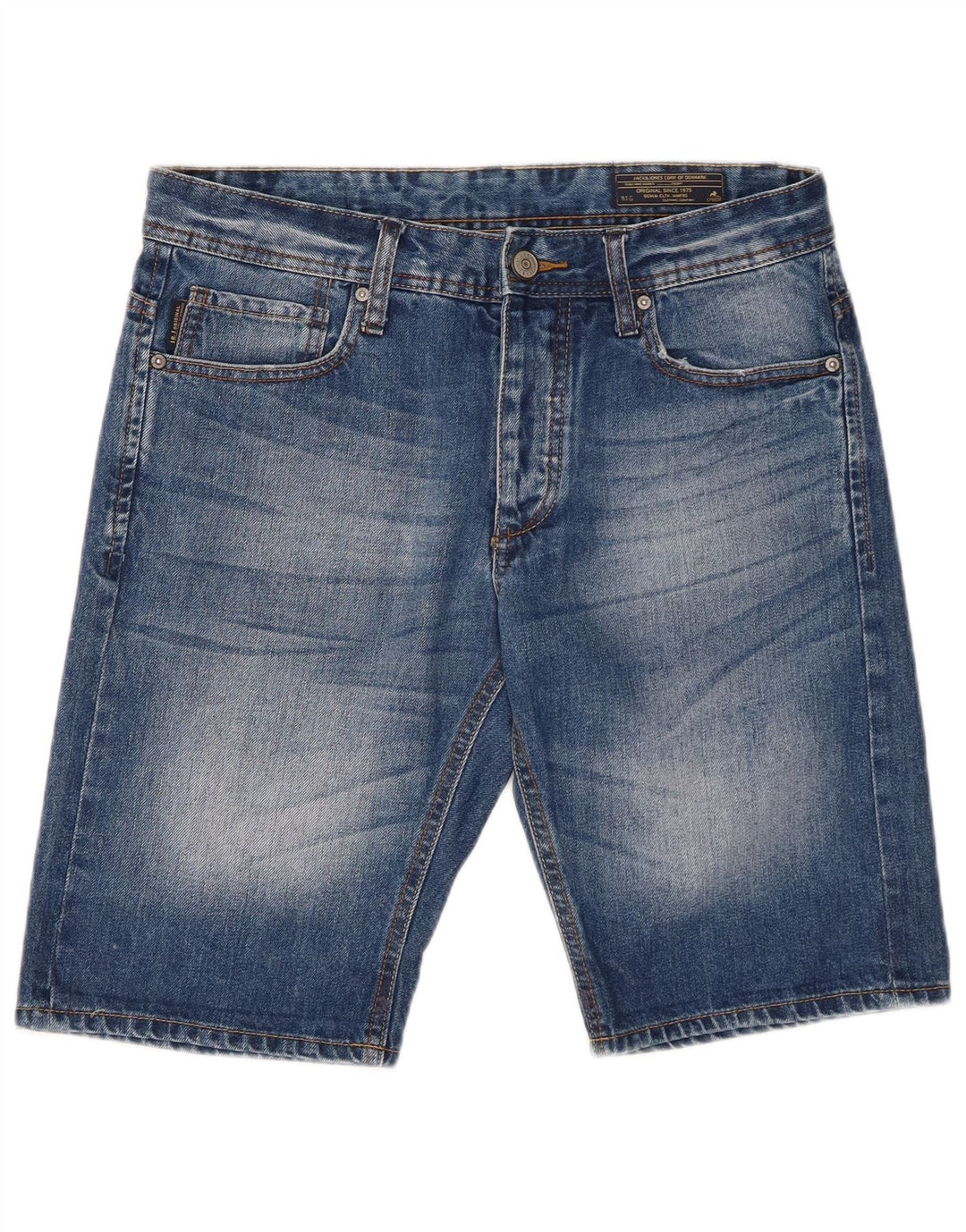 Shorts jeans masculino Jack & Jones médio W32 algodão azul