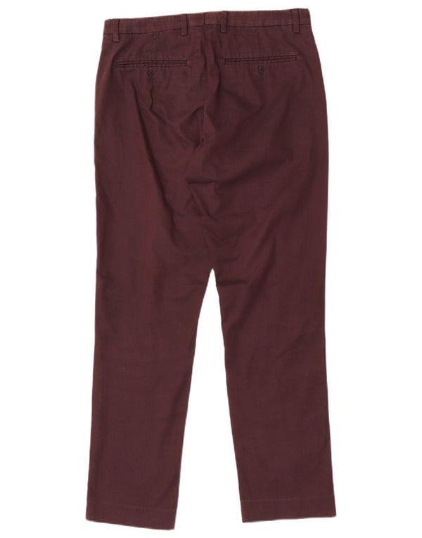 Calça Chino Masculina Reta Reiss W28 L29 Algodão Borgonha