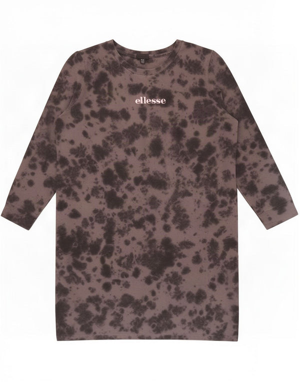 Vestido feminino Ellesse de manga comprida com estampa gráfica UK 18 XL cinza tie-dye