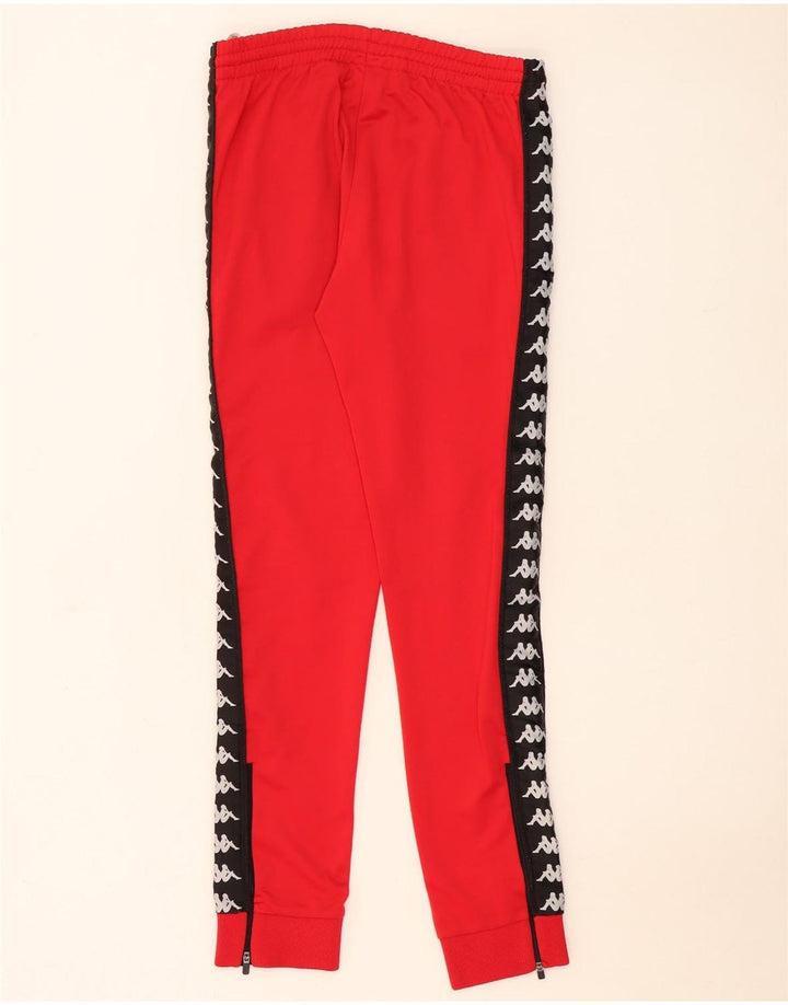 Calça de treino masculina Kappa com estampa gráfica e joggers pequeno bloco colorido vermelho