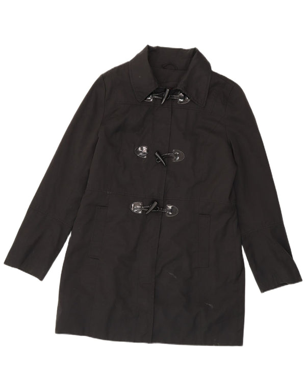 Nautica Womens Duffle Coat UK 14 Médio Algodão Preto