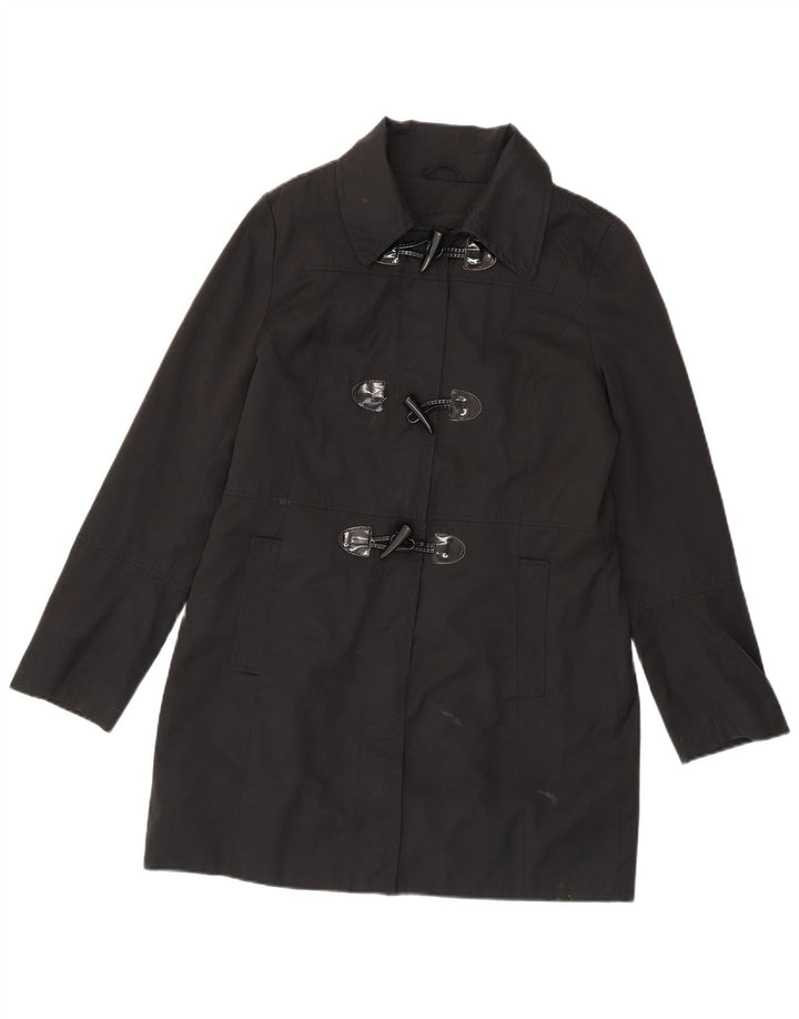 Nautica Womens Duffle Coat UK 14 Médio Algodão Preto
