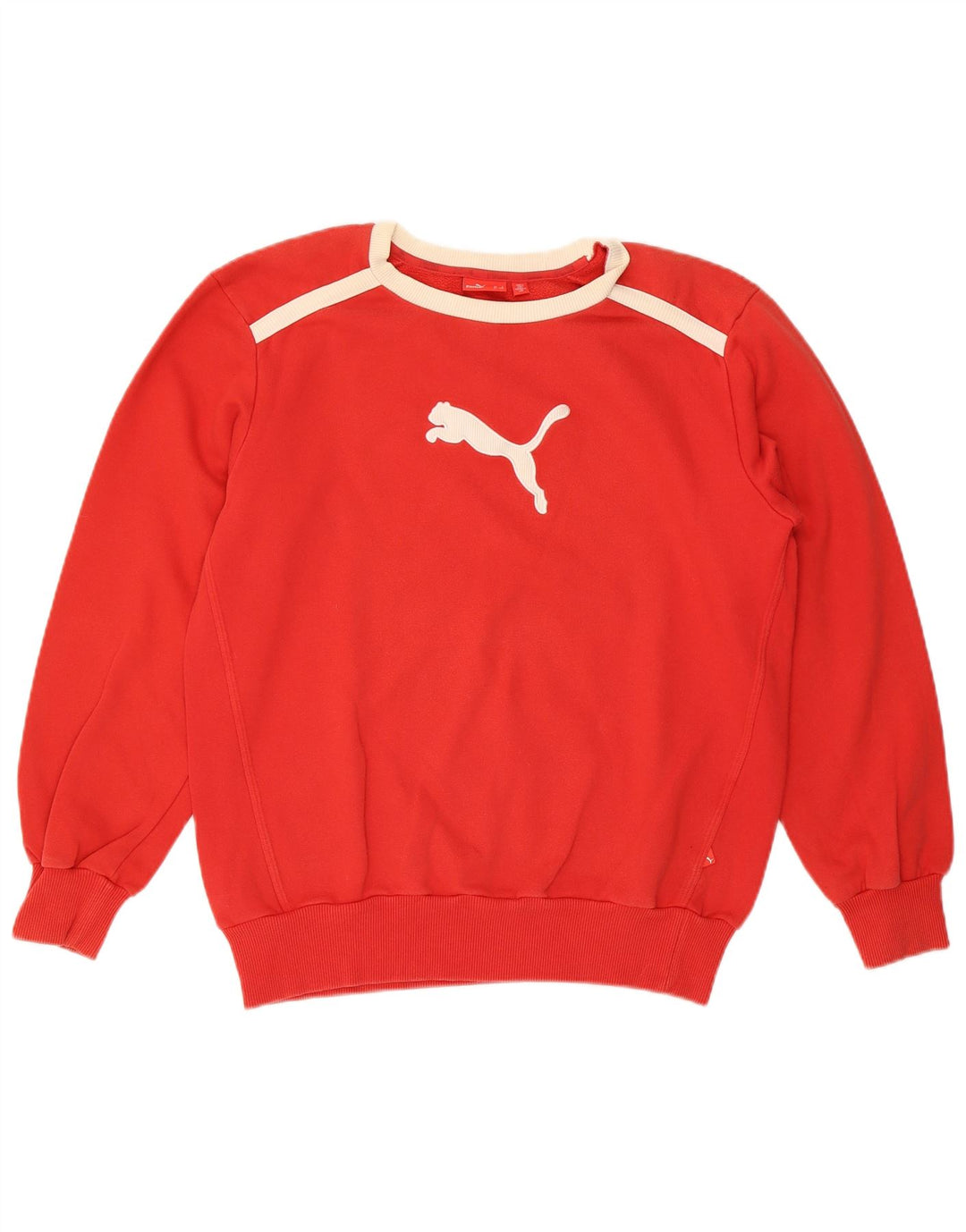 Puma Mens Graphic Moletom Jumper Pequeno Colorblock Vermelho