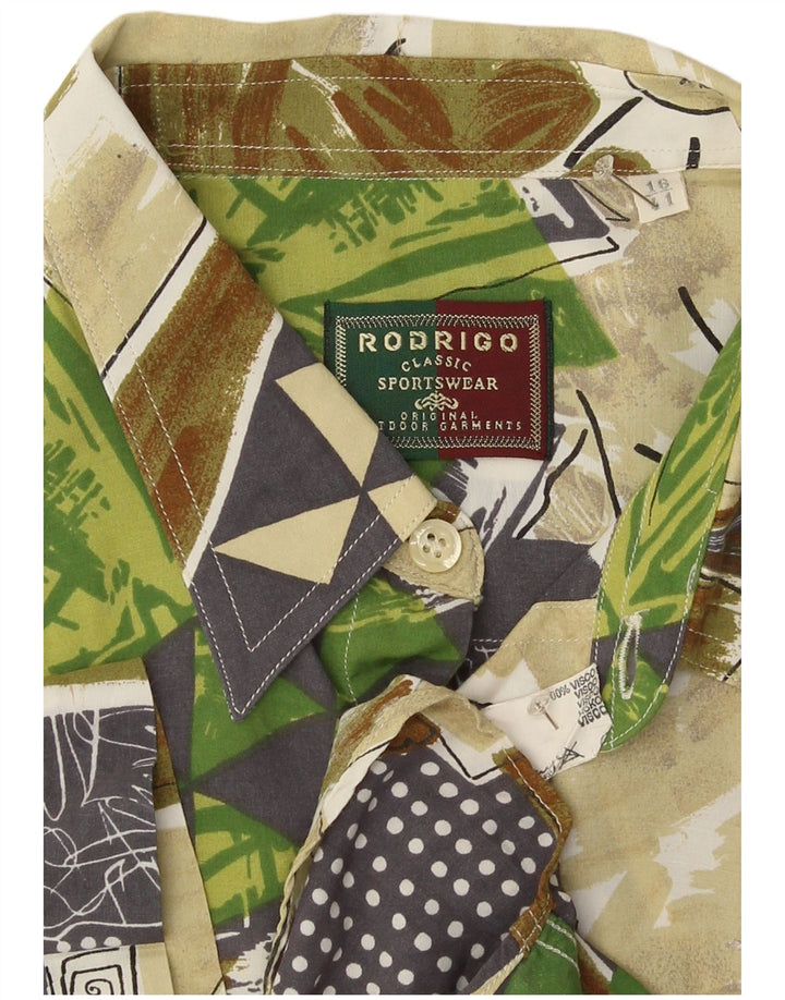 Camisa masculina manga curta Rodrigo tamanho 41 16 grande multicolorida geométrica