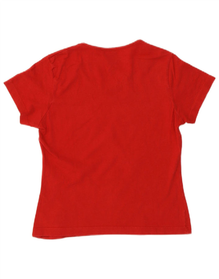 Gianfranco Ferre Camiseta Feminina Crop Graphic Top IT 42 Médio Vermelho