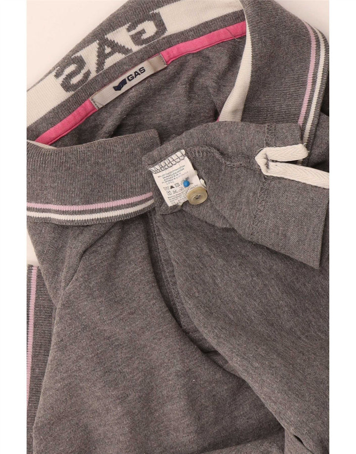 Camisa polo feminina Gas UK 16 grande algodão cinza