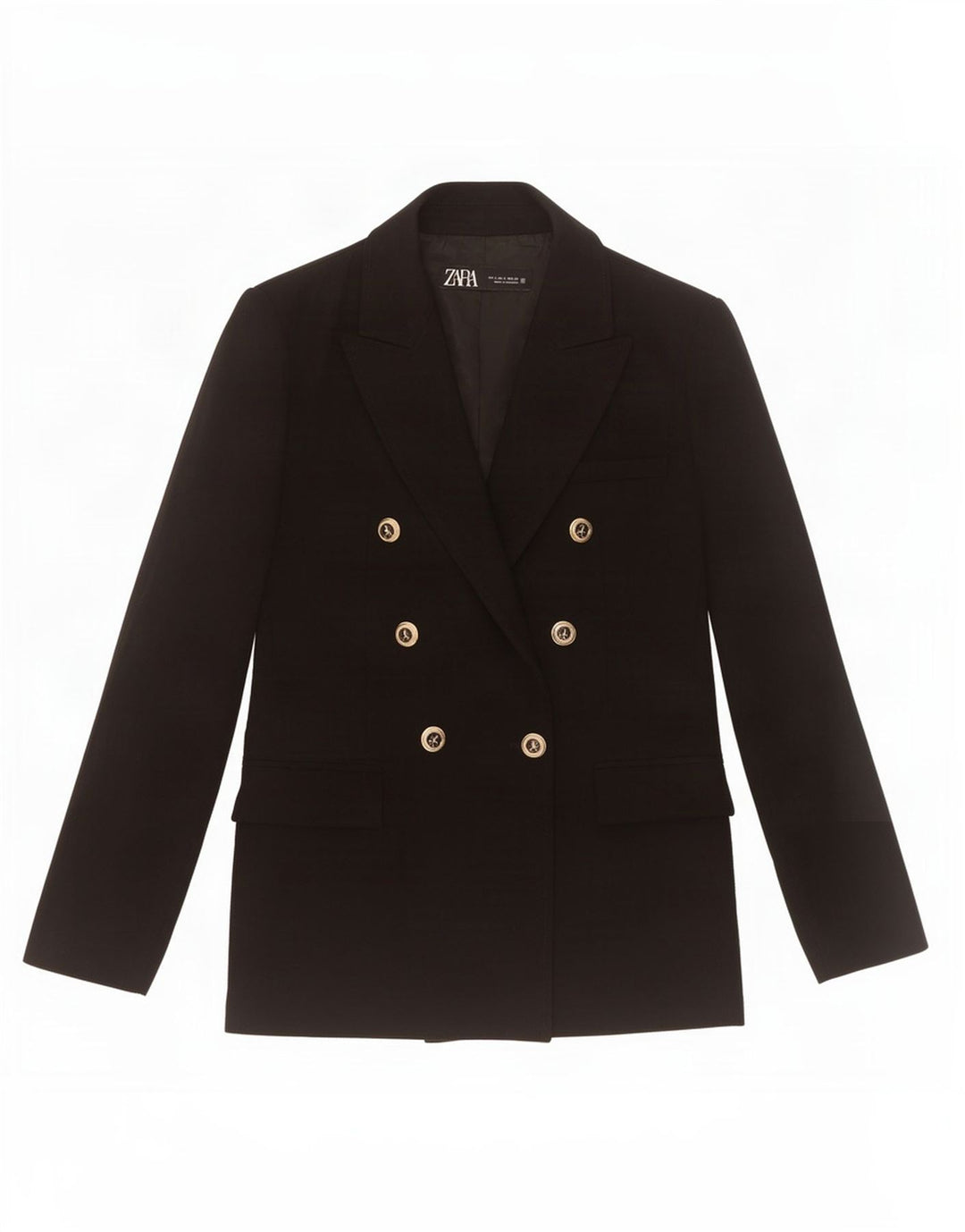 Jaqueta blazer feminina Zara com peito duplo Reino Unido 14 grande preta
